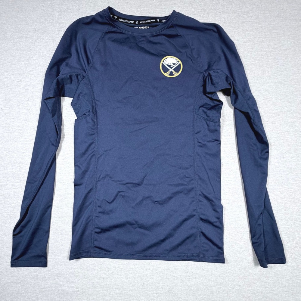 Fanatics Pro Buffalo Sabres NHL Mens Blue Long Sleeve Shirt Medium Hockey Ice